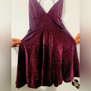 A Grad/Party Dark Purple sparkly dress.